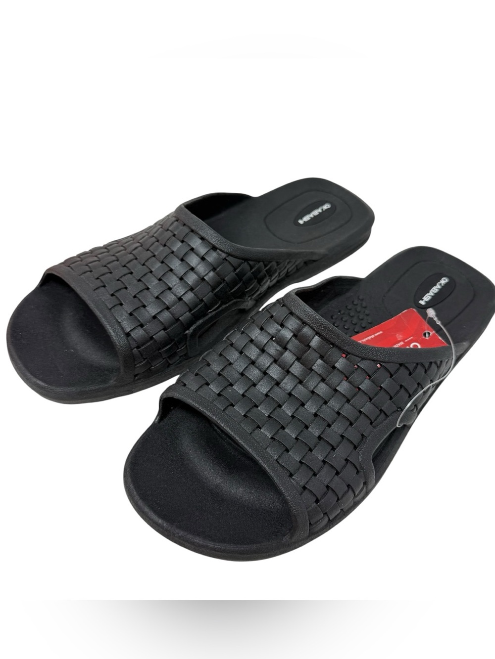 Okabashi Coast Sandals men’s Size 12 Black Slide Shoes Arch support washable NWT